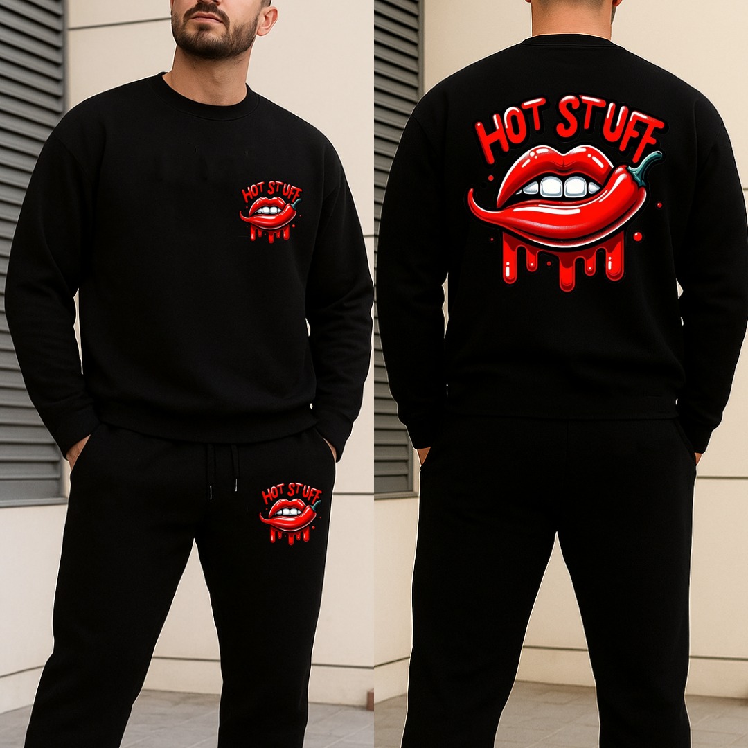 Long Sleeve Drop Shoulder Tshirt and Trouser Set (24080)