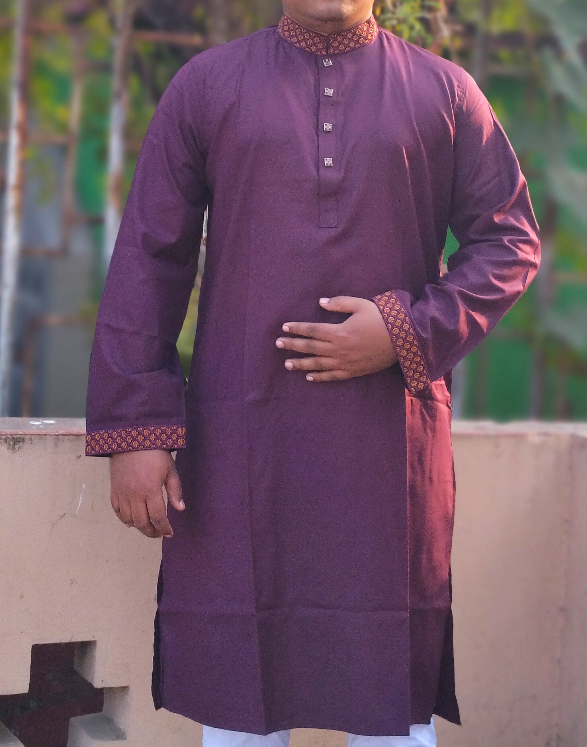 Embroidery Cotton Panjabi (12504)