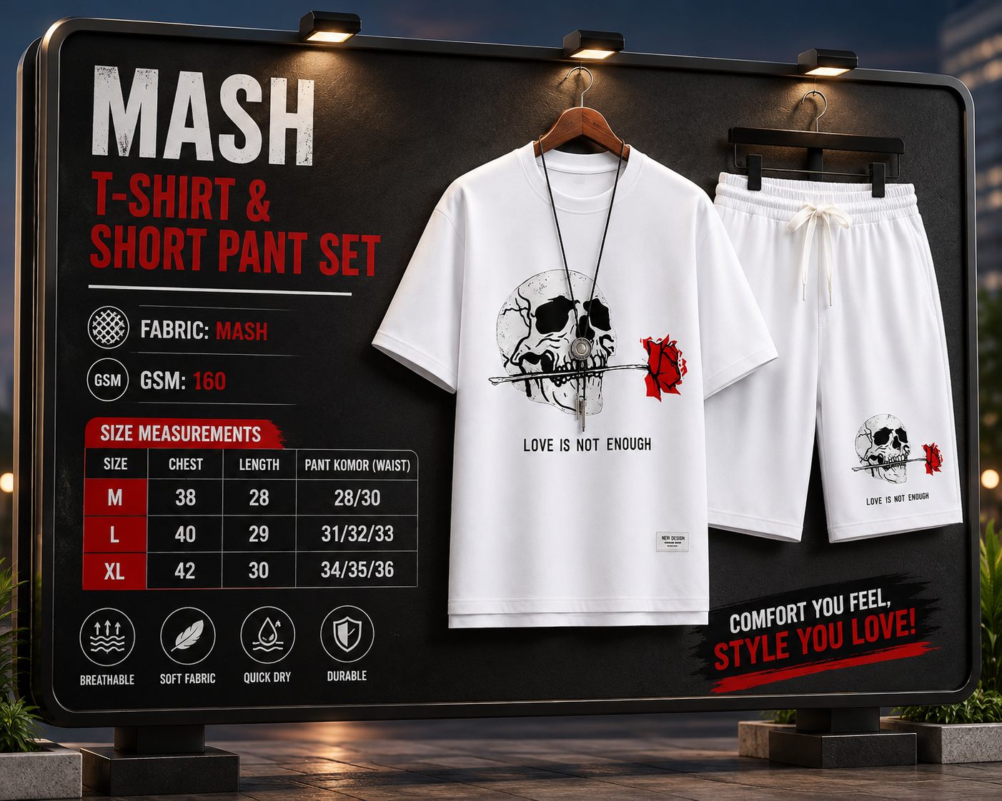 Mash T-Shirt and Short Pant Set (31092)